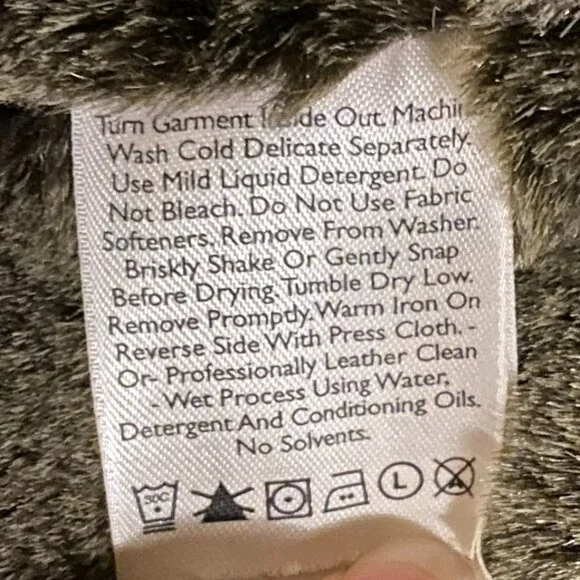 Eddie Bauer Seattle Suede Vest with Faux Fur collar and lining. Brown. Large - Picture 8 of 8